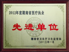2012年度湖南省医疗执业先进单位